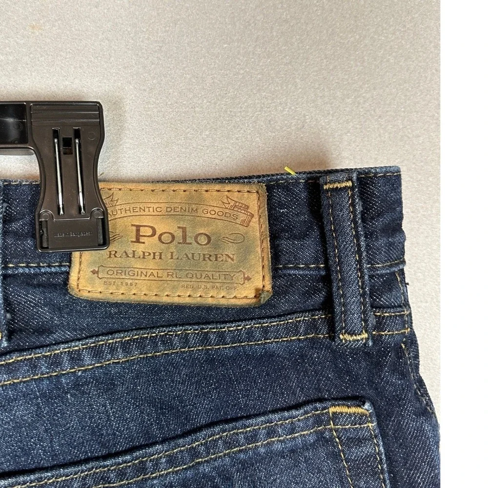 Polo Ralph Lauren Hampton Jeans Mens 42X30 Relaxed Straight Leg Distressed Denim
